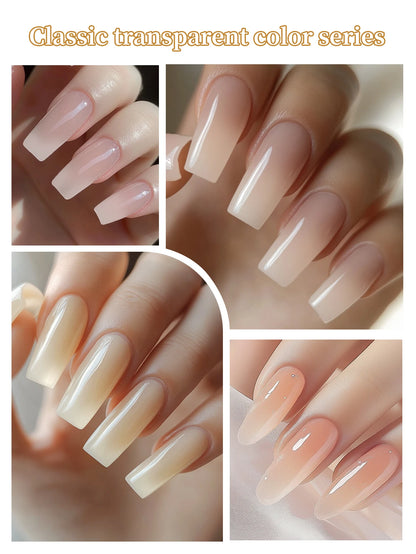 24Pcs 15ML Ice-through Color Gel Nail Polish Semi Permanent Nail Art