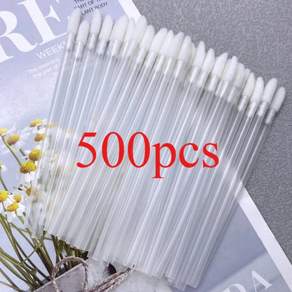 500pcs Lip Brush Disposable Lipstick Brush Eyelash Microbrush Mascara