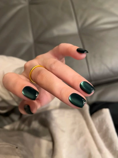 WS Black Glass Cat Magnetic Gel Nail Polish Punk Style Nail Art