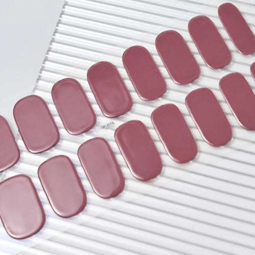 16Tips Semi-Cured Gel Nail Sticker Pure Color UV/LED Lamp Gel Nail