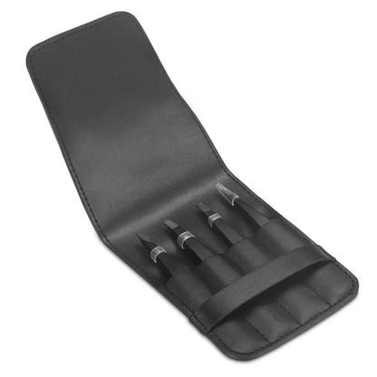 Professional Stainless Steel Eyelash & Eyebrow Grooming Tweezers Set