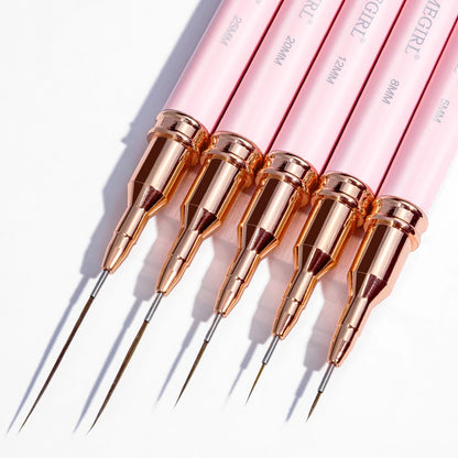 LIMEGIRL 5Pcs Professional Nail Art Liner Brush Line Stripes DIY