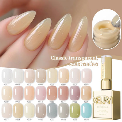 24Pcs 15ML Ice-through Color Gel Nail Polish Semi Permanent Nail Art