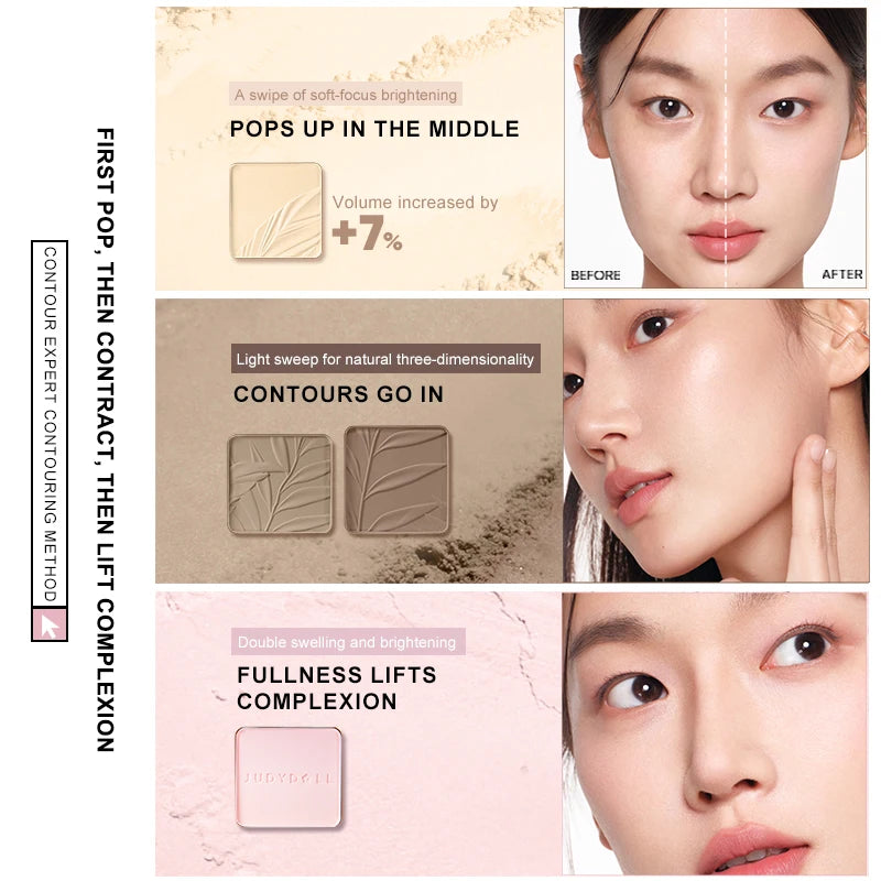 Judydoll Highlighter & Contour Palette, Matte & Shimmer, Sculpt &