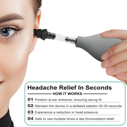 Ear Pressure Tool Portable Ear Pressure Relief Suction Device Wih 3