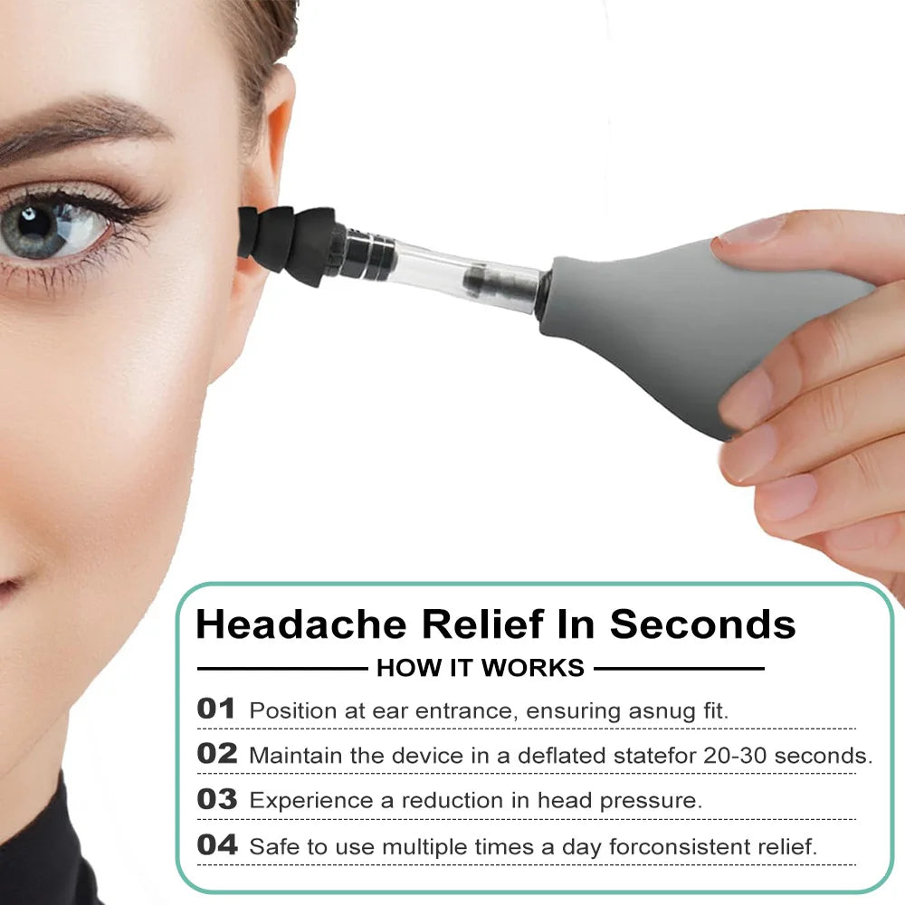 Ear Pressure Tool Portable Ear Pressure Relief Suction Device Wih 3