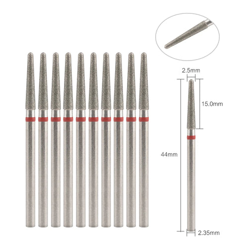 10Pcs Diamond Milling Cutter For Manicure Electric Nail Drill Bits