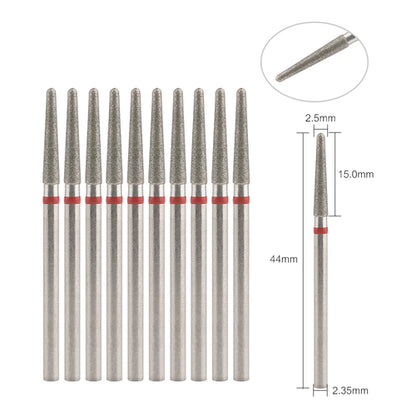 10Pcs Diamond Milling Cutter For Manicure Electric Nail Drill Bits