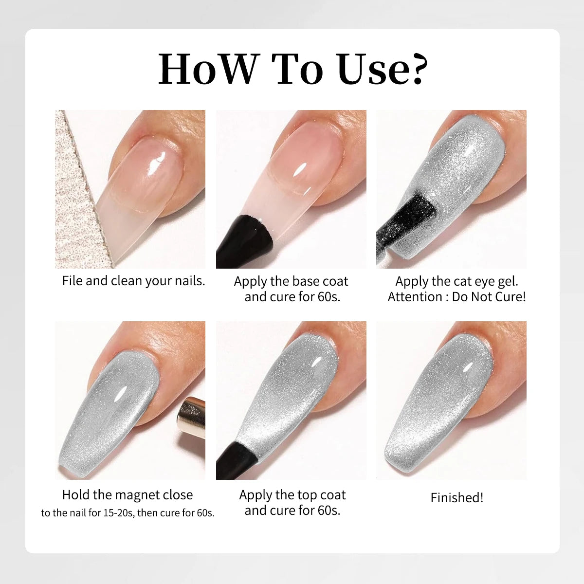 Hassleless White Cat Eye Gel Nail Polish Ultra Shine Soak Off UV Gel