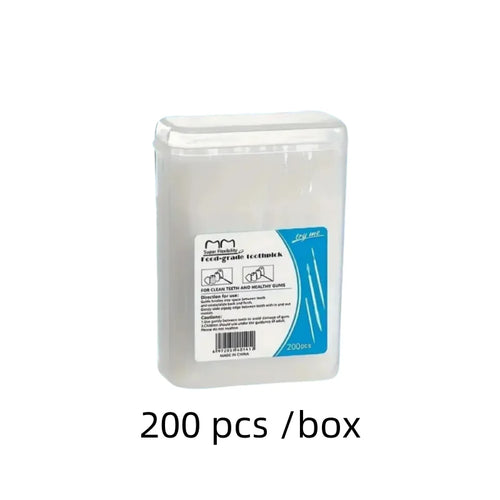 200 pcs /box Double-ended Disposable Dental Floss Toothbrush Toothpick