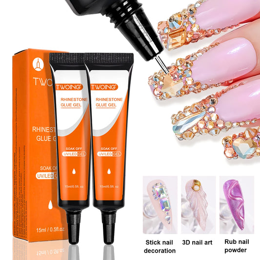 15mL Gel Nail Glue for Rhinestones for Nails Super Adhesive NO Wipe
