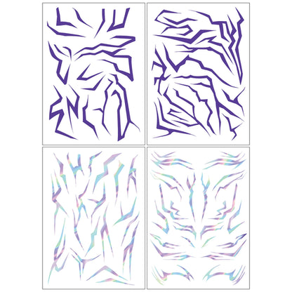 4PCS KPop Temporary Tattoo Set Purple Colorful Patters Bithday Party