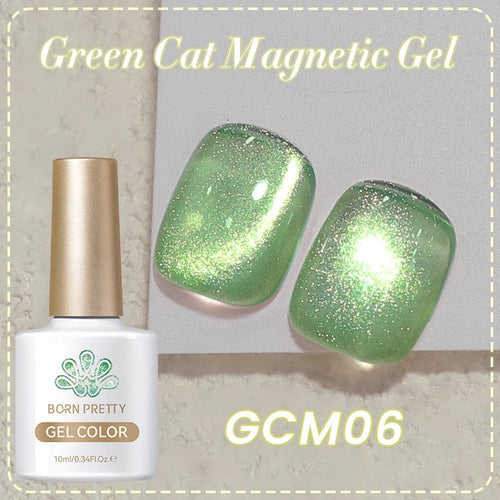 BORN PRETTY 10ml Green Cat Magnetic Gel Ultra Shine Holographic