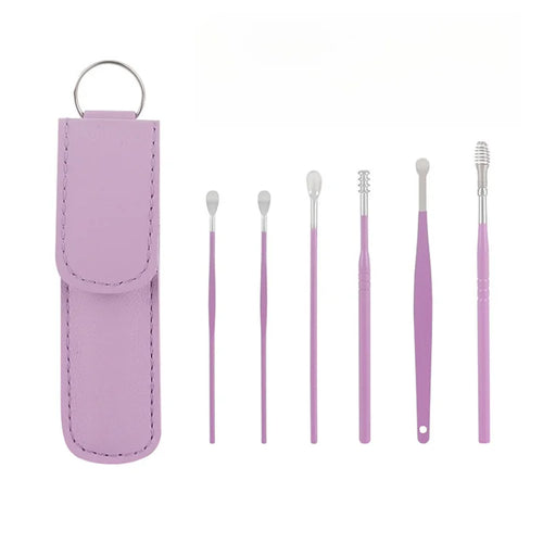 Adult Ear Cleaning Kit 6PCS Stainless Steel Spiral Ear Wax Removal