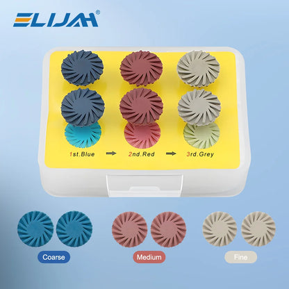 6Pcs/Box Dental Composite Resin Polishing  Disc Rubber Polisher 14mm