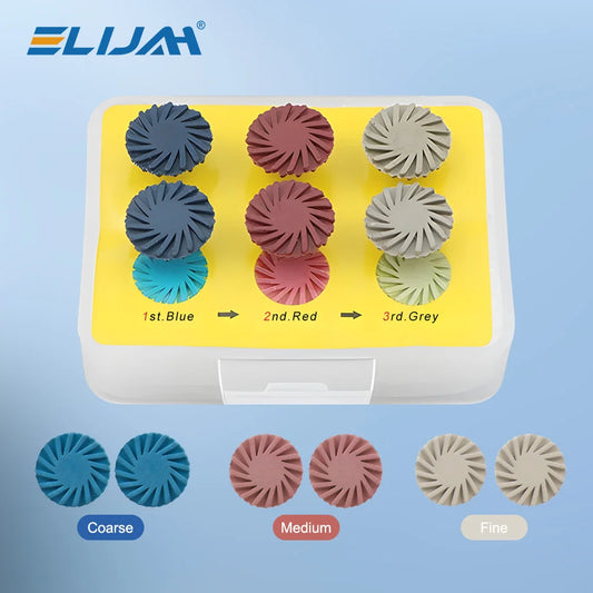 6Pcs/Box Dental Composite Resin Polishing  Disc Rubber Polisher 14mm