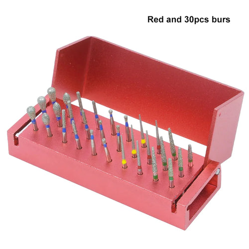 30Pcs/Set Dental Burs Kit With 30Pcs Burs High Speed Handpiece burs