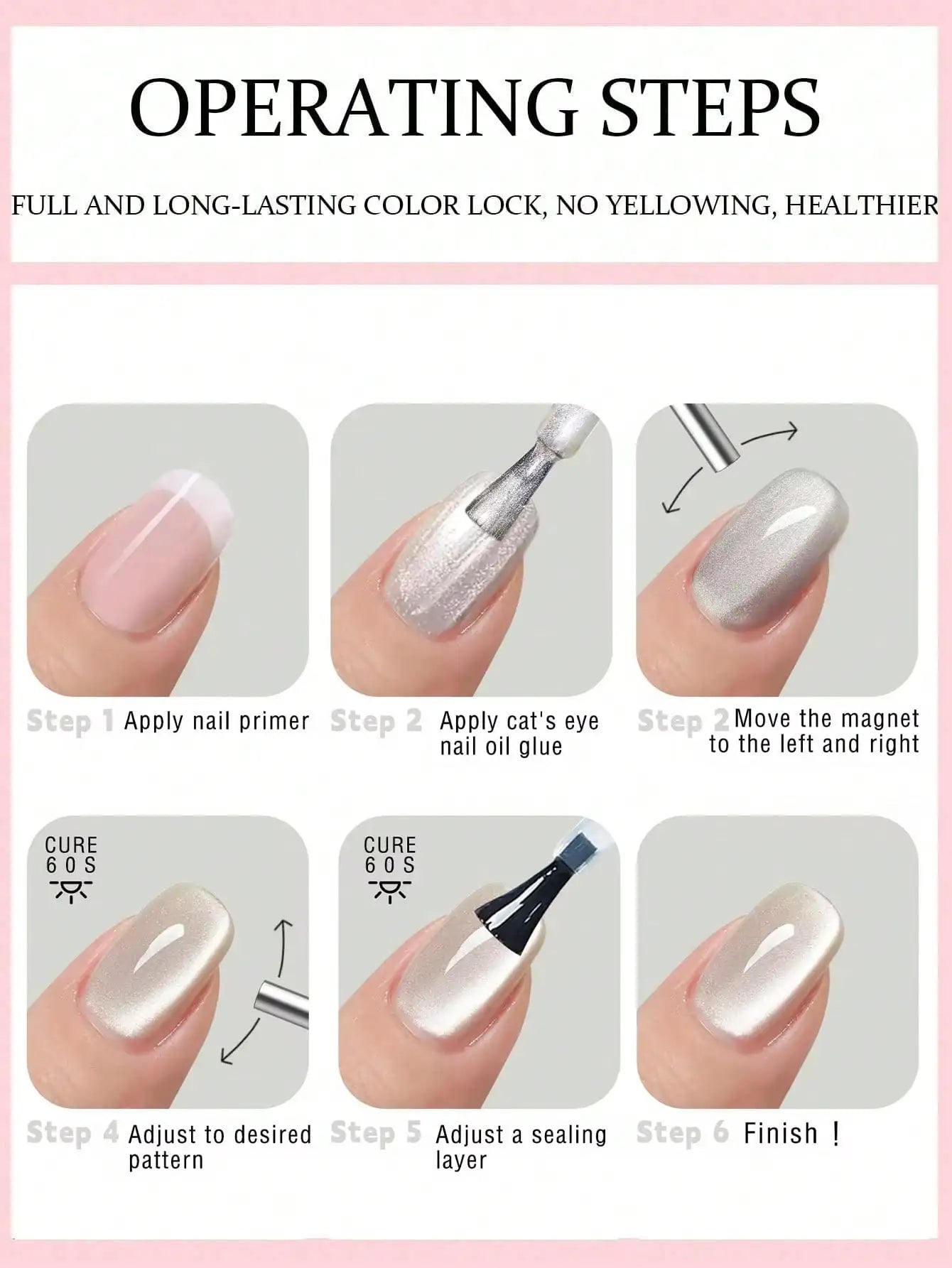 15ml 6Colors Luxury Coffee Cat's Eye Nail Gel Polish Set with Soak Off