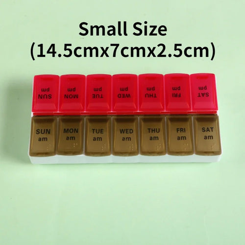 New Weekly Portable Travel Pill Cases Box 7 Days Organizer 14 Grids