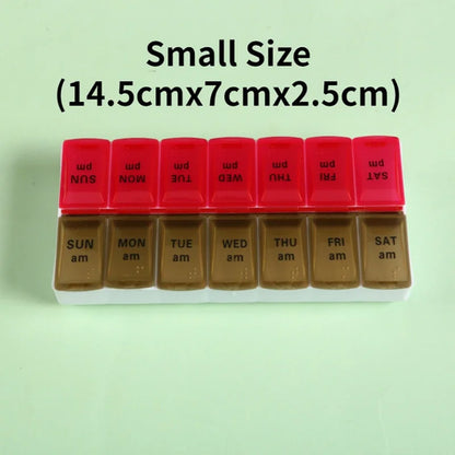 New Weekly Portable Travel Pill Cases Box 7 Days Organizer 14 Grids