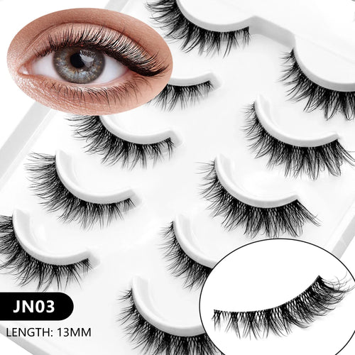 Veltrinay Cat Eye Lashes Soft Natural Faux Mink Eyelashes Fake Lashes