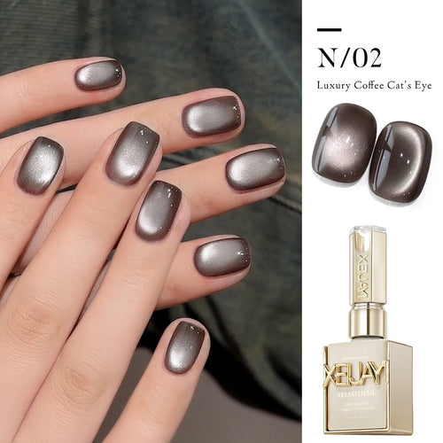 15ml 6Colors Luxury Coffee Cat's Eye Nail Gel Polish Set with Soak Off