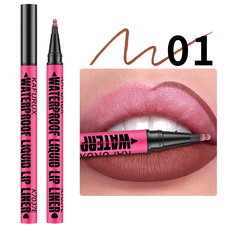1PC Liquid Matte12-Color Lipliner Pencil Waterproof Plumping Stain