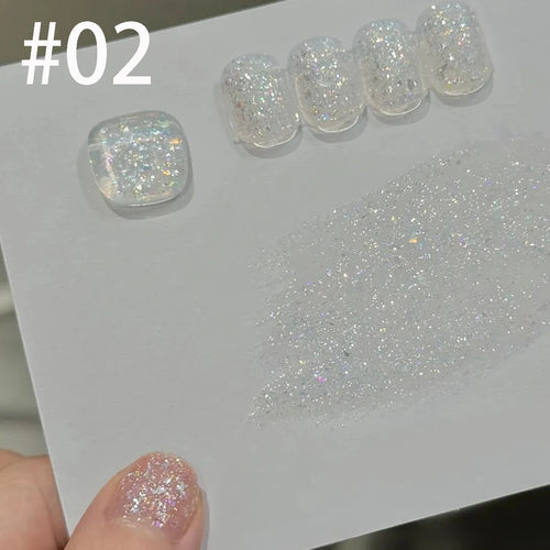 10ml 1-12pcs Gold Sparkling Platinum Nail Gel Polish Glitter Long