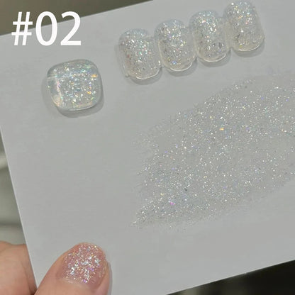 10ml 1-12pcs Gold Sparkling Platinum Nail Gel Polish Glitter Long