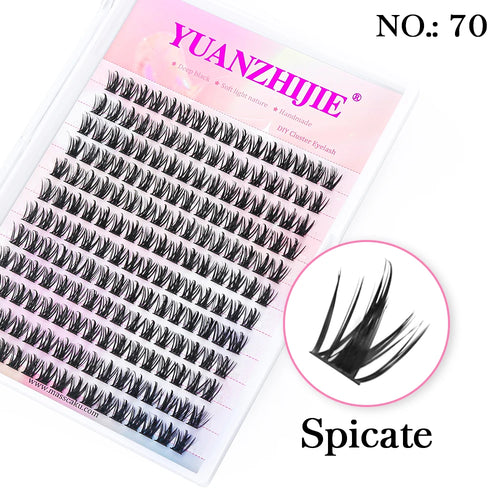 DIY 144 Cluster Lashes YUANZHIJIE free ship Segmented Beam Natural C/D