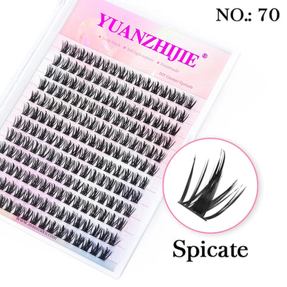 DIY 144 Cluster Lashes YUANZHIJIE free ship Segmented Beam Natural C/D