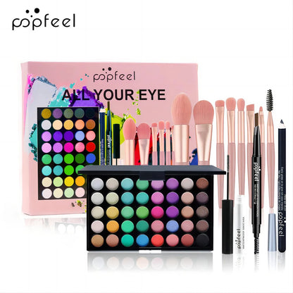 POPFEEL Eye Makeup Set 40 Color Eyeshadow Palette Eyebrow Pencil