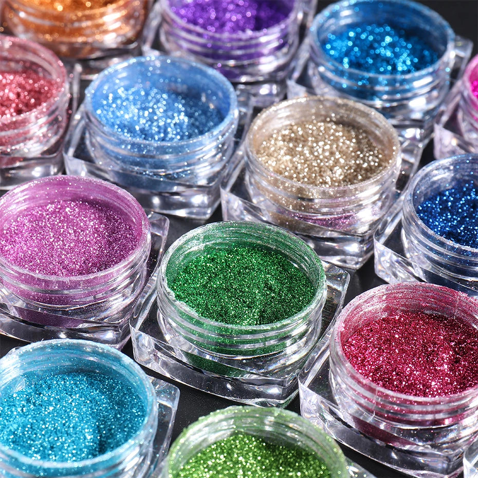 23pcs/Set Metallic Chrome Nail Powder Y2K Styles Magic Mirror