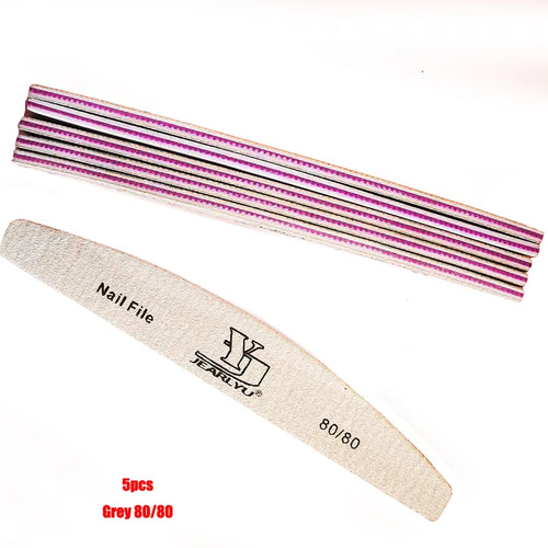 5/25Pcs/Lot Nail File Mix Color 80/100/150/180/240 Grit Professional