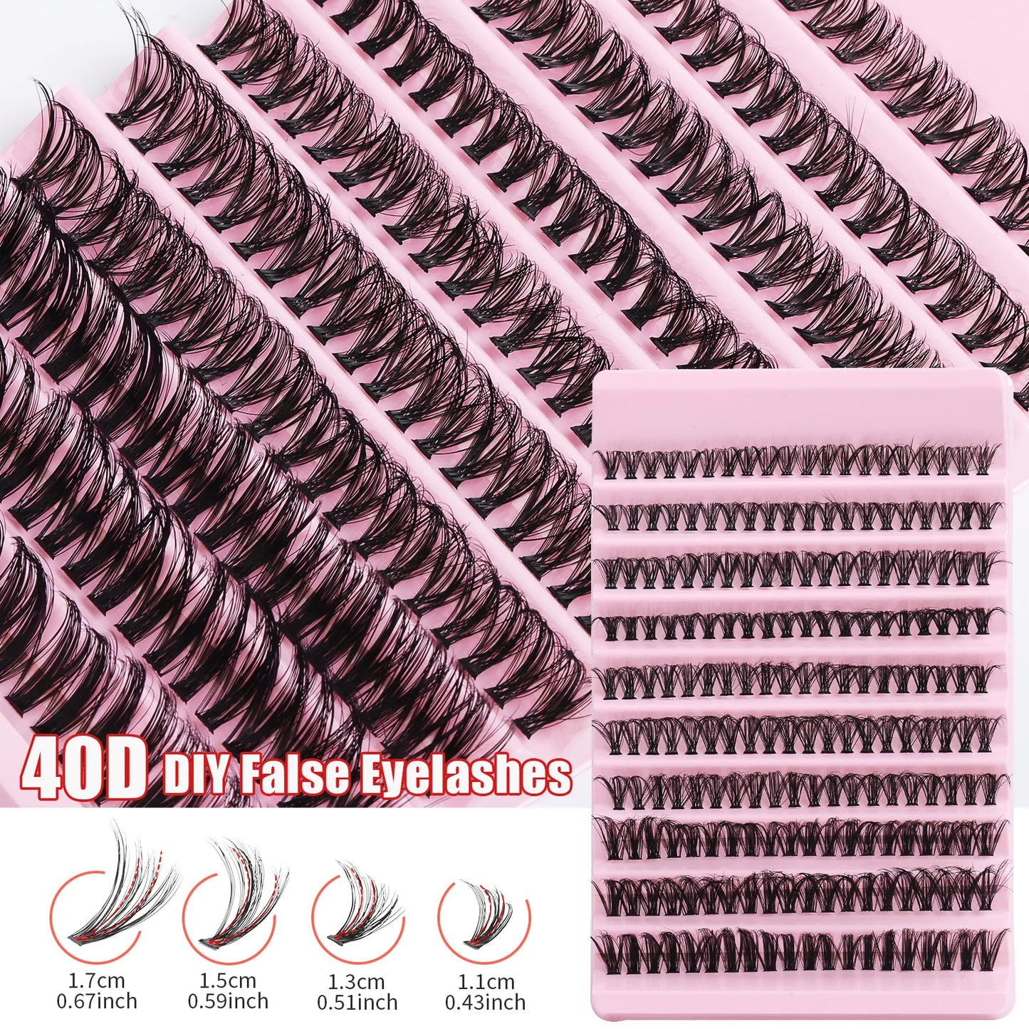 MJ Individual Lashes 8-16mm 200pcs Cluster Lashes Natural Look Mixed
