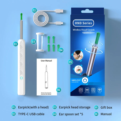 Wireless Ear Wax Cleaner with Camera Safe Earwax Removal Endoscope