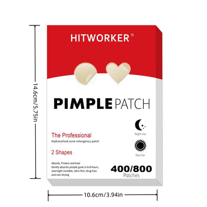 400/800pcs Clear Acne Patches Set - Round & Heart Shape Combo,