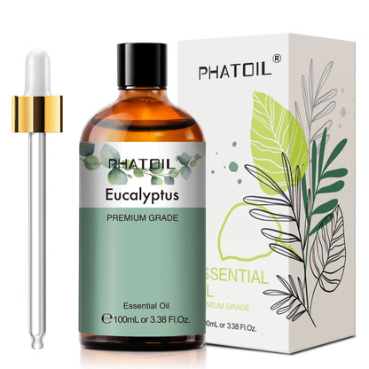 PHATOIL 100ml Eucalyptus Essential Oil Lavender Vanilla Jasmine Lemon