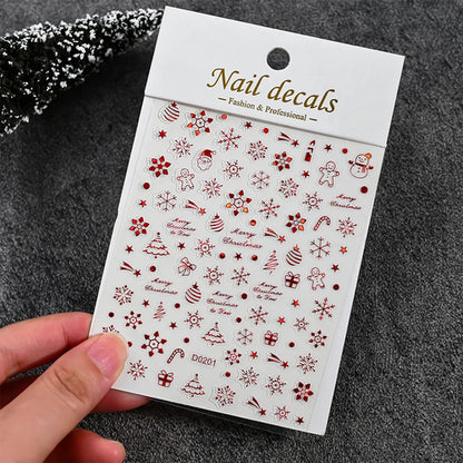 Winter Christmas Atmosphere Nail Stickers Snowman Snowflake Wapiti