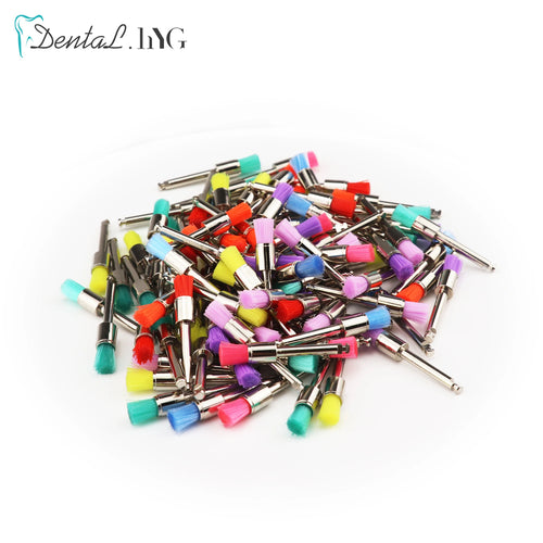 100pcs/Bag Disposable Dental Polisher Nylon Bristle Brush Polishing