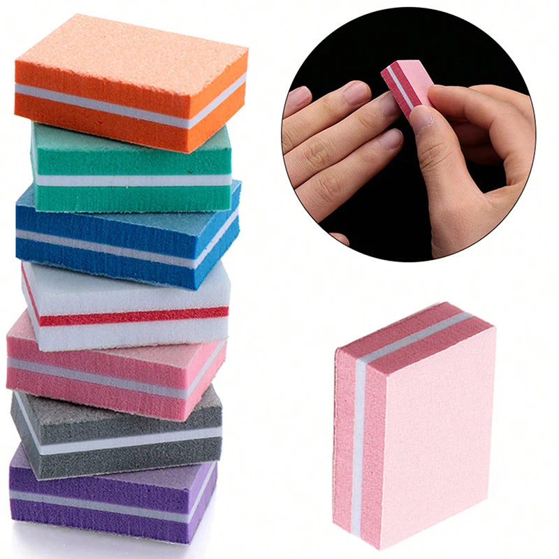 50Pcs Professional Mini Nails Art buffer File 100/180 Sandpaper