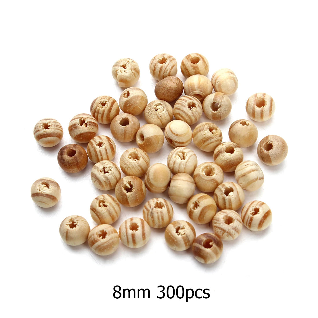 100-300pcs/string 5mm Round Natural Wood Spacer Beads, Wooden Prayer Beads for DIY Necklaces Bracelets, Jewelry Making Supplies