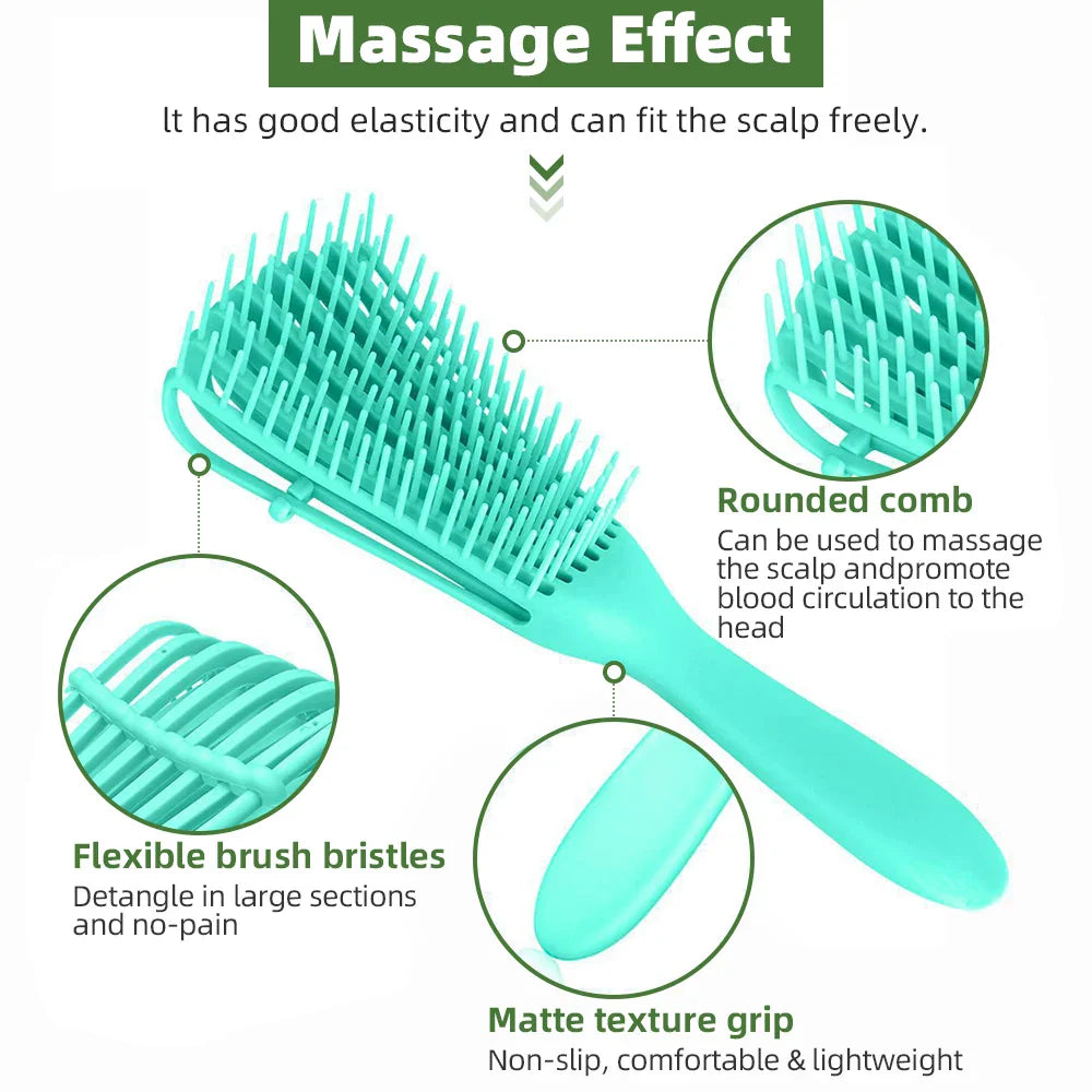 Brush To Detangle And Massage The Scalp For Curly Hair 1PC.