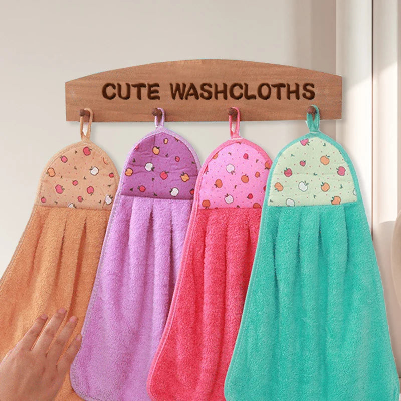4pcs Small Hand Towels for Kitchen Bathroom Coral Velvet Soft Quick