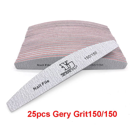 5/25Pcs/Lot Nail File Mix Color 80/100/150/180/240 Grit Professional