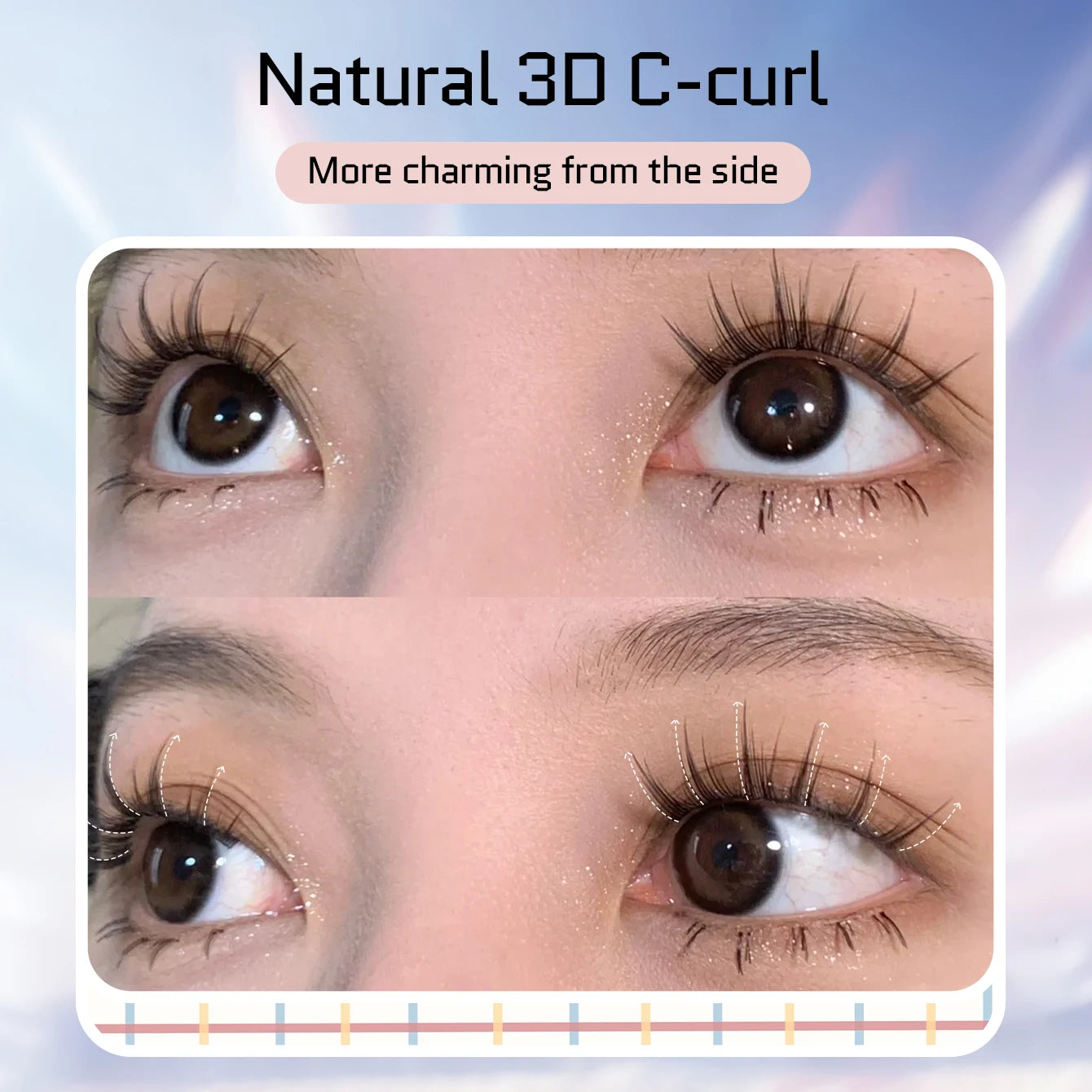 Self-Adhesive Eyelash Clusters No Glue Needed 120Pcs Natural C-Type