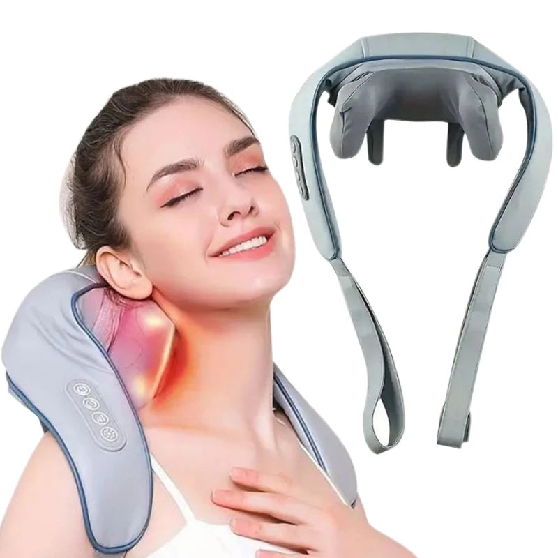 Neck and Shoulder Massage Shawl Heating Kneading 6D Massage Head Deep