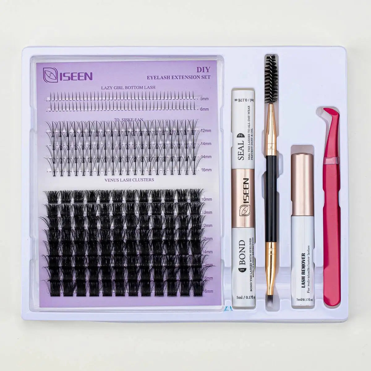 ISEEN DIY Lash Extension Mix Styles Lash Clusters Individual with