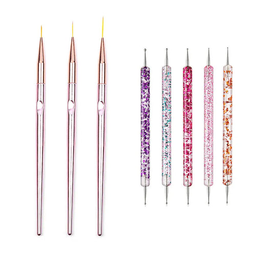 5/20Pcs Nail Art Brush Design Tip Painting Drawing Carving Dotting Pen