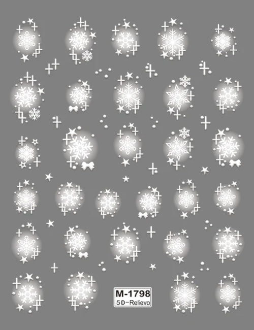 5D Nail Art Stickers Love Hearts Stars French Nail Art Design